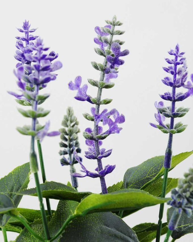 26cm Lavender Silk Flower in Metal Pot 2 26cm Lavender Silk Flower in Metal Pot