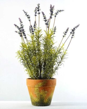 50cm Lavender Silk Flower  in Paper Pulp pot