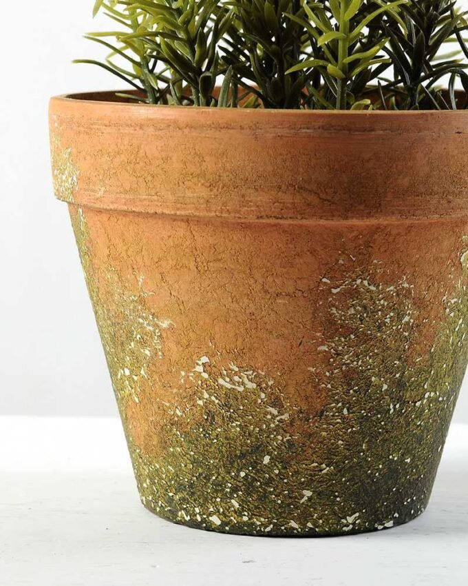 14 Heads Lavender Silk Flower  in Paper Pulp pot