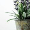 9 Head Lavender Silk Flower  in Metal Pot