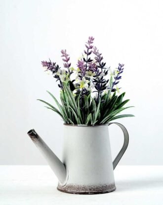 18cm Lavender Silk Flower  in Metal Watering Can Potted Flowers&Plants YeahFlower is one of Chinese leading OEM manufacturers and exporters , supplying the silk flowers, wholesale artificial trees 18cm Lavender Silk Flower  in Metal Watering Can