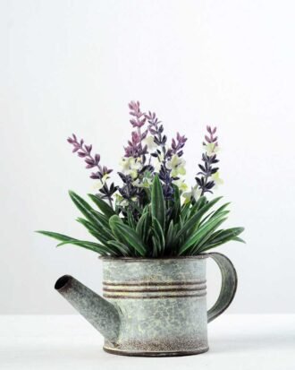 15cm Lavender Silk Flower  in Metal Watering Can Potted Flowers&Plants YeahFlower is one of Chinese leading OEM manufacturers and exporters , supplying the silk flowers, wholesale artificial trees 15cm Lavender Silk Flower  in Metal Watering Can