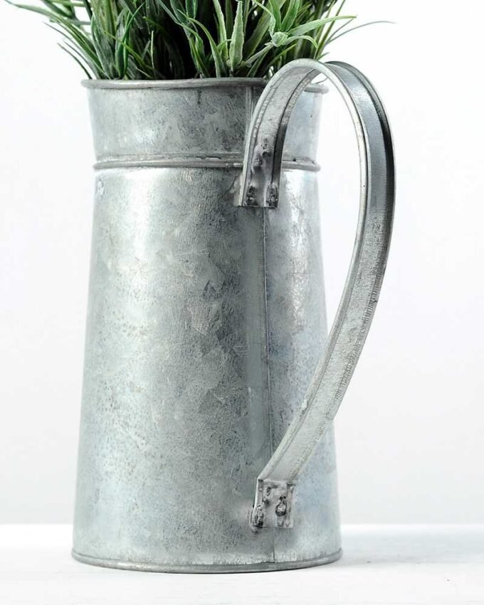 27cm Lavender Silk Flower  in Metal Jug