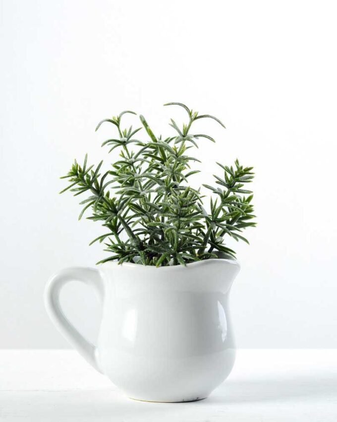 15cm Mini Leaves Artificial Plant  in Ceramic pot