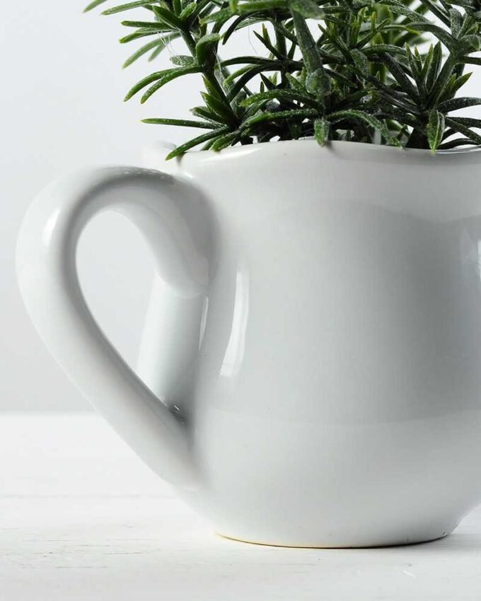 15cm Mini Leaves Artificial Plant  in Ceramic pot