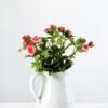 19cm Mini Rose And Berry Silk Flower  in Ceramic jug 1 19cm Mini Rose And Berry Silk Flower  in Ceramic jug