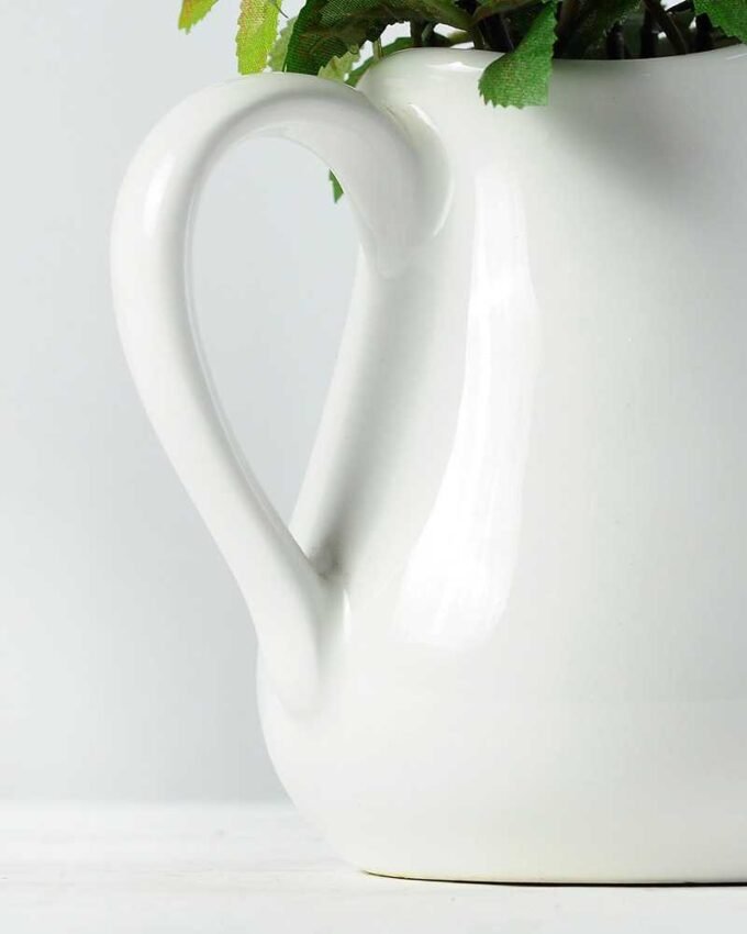 19cm Mini Rose And Berry Silk Flower  in Ceramic jug 4 19cm Mini Rose And Berry Silk Flower  in Ceramic jug