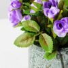13cm Mini Rose And Berry Silk Flower  in Metal Pot 3 13cm Mini Rose And Berry Silk Flower  in Metal Pot