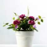 20cm Mini Rose Silk Flower  in Paper Pulp pot