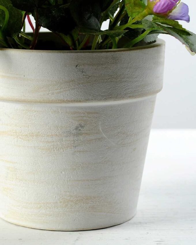 20cm Mini Rose Silk Flower  in Paper Pulp pot