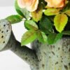 13cm Mini Rose Silk Flower  in Metal Pot