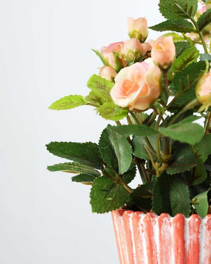 20cm Mini Rose Silk Flower  in Ceramic pot