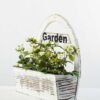 25cm Mini Rose With Wood Planter Silk Flower Arrangement 6 25cm Mini Rose With Wood Planter Silk Flower Arrangement