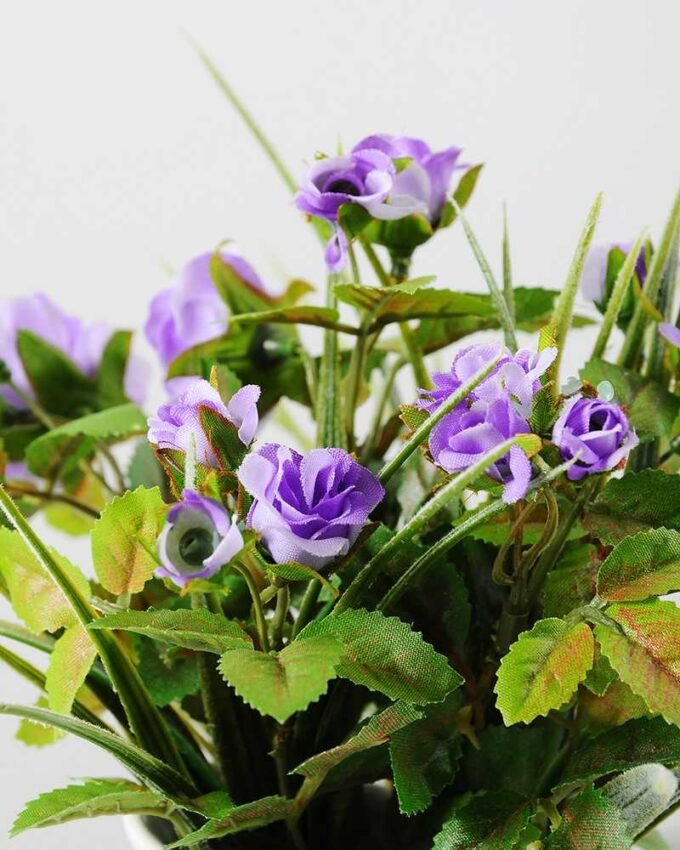 21cm Mini Rose With Ceramic Jug Silk Flower Arrangement