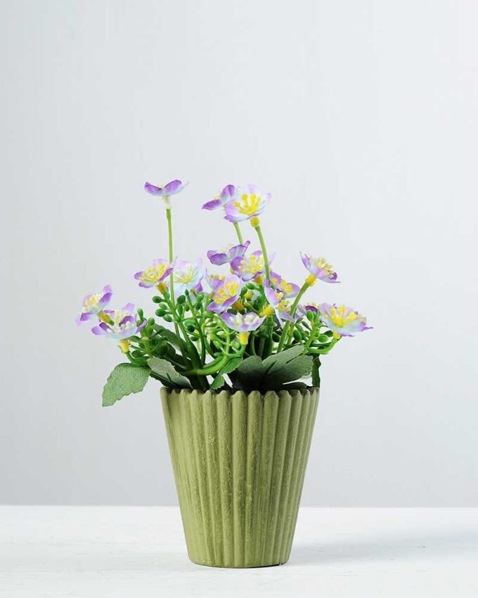 17cm Mini  Silk Flower  in Paper Pulp pot