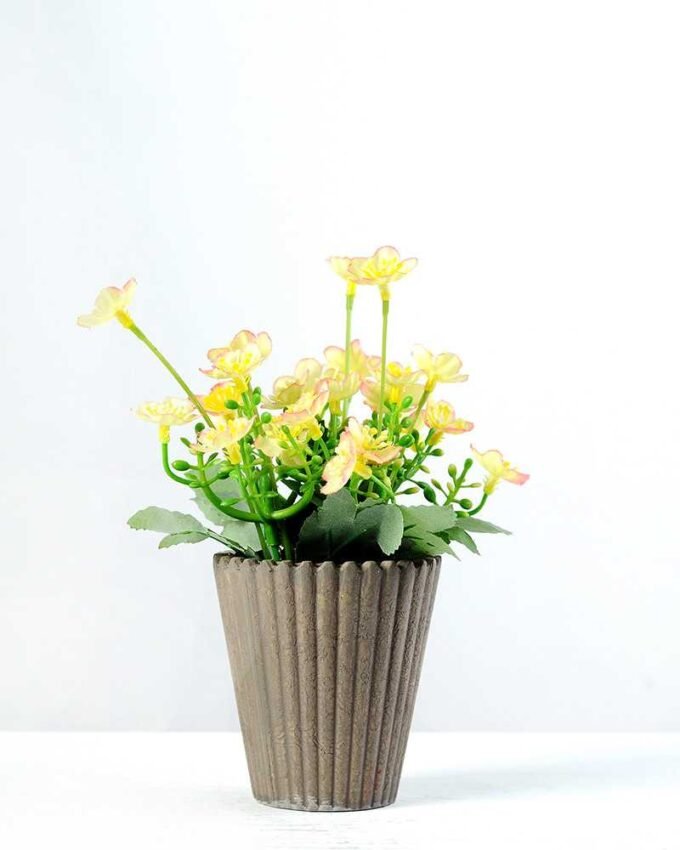 17cm Mini  Silk Flower  in Paper Pulp pot