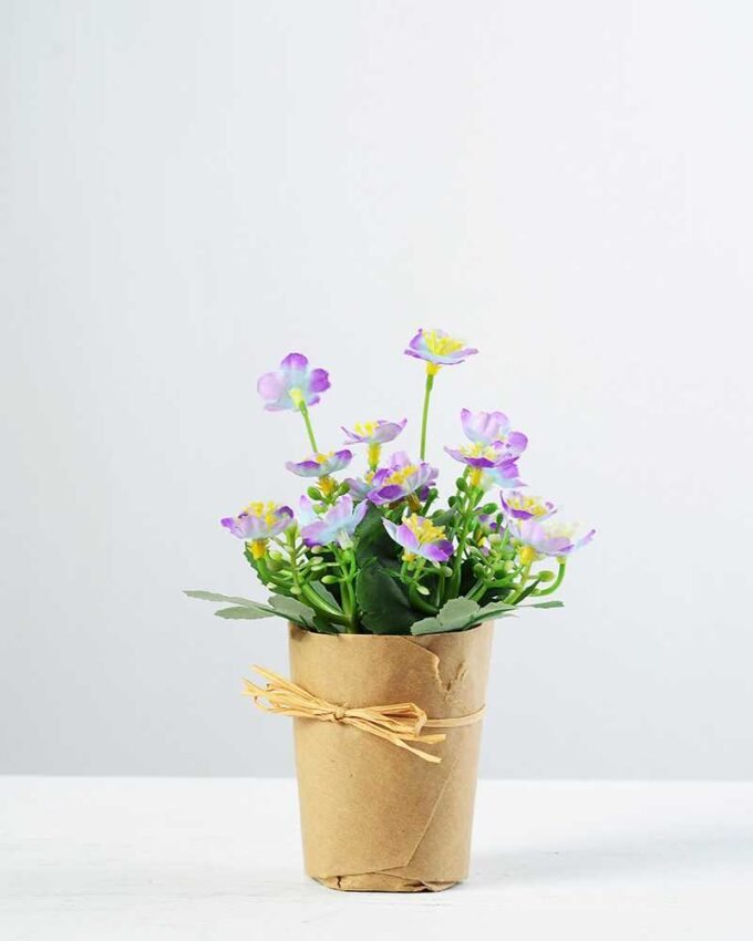 16cm Mini  Silk Flower  in Paper wrap pot