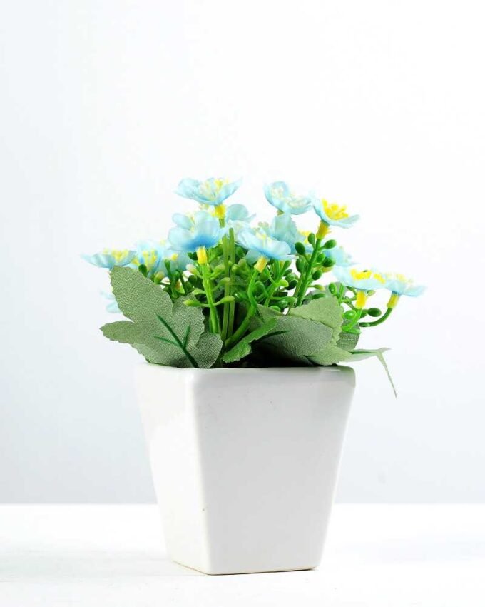 13cm Mini  Silk Flower  in Paper Pulp pot