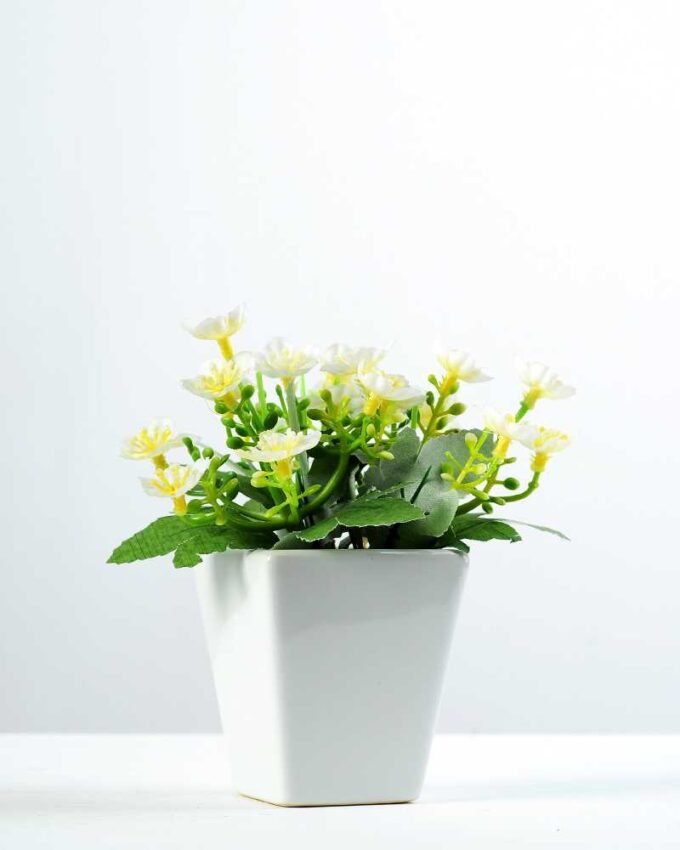 13cm Mini  Silk Flower  in Paper Pulp pot