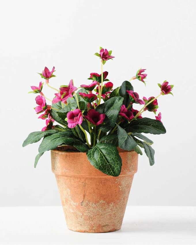 20cm Mini Silk Wild Flower Silk Flower  in Paper Pulp pot 1 20cm Mini Silk Wild Flower Silk Flower  in Paper Pulp pot