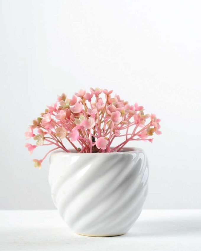 9cm Mini Wild Flower Silk Flower  in Ceramic pot 3 9cm Mini Wild Flower Silk Flower  in Ceramic pot