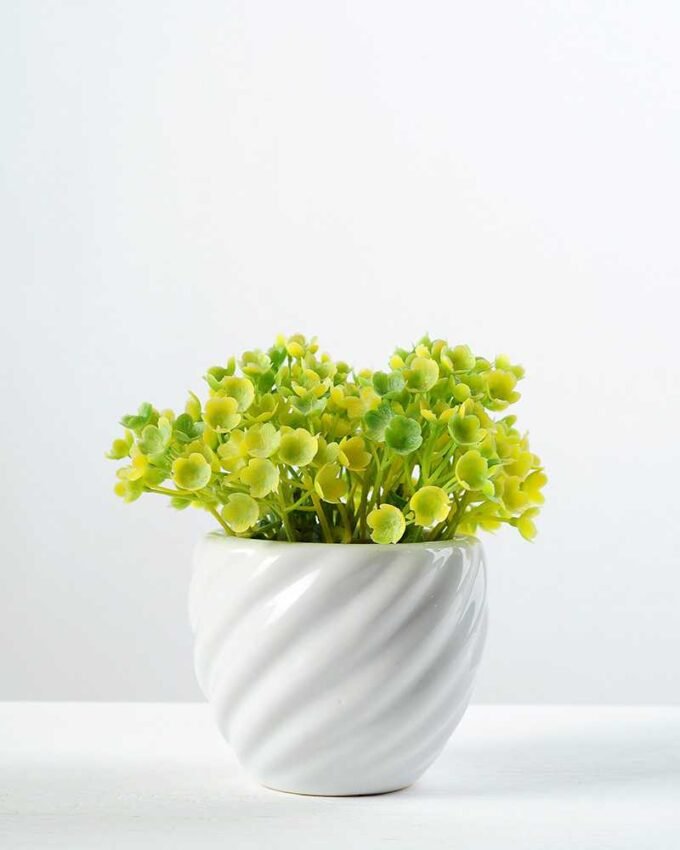 9cm Mini Wild Flower Silk Flower  in Ceramic pot 4 9cm Mini Wild Flower Silk Flower  in Ceramic pot