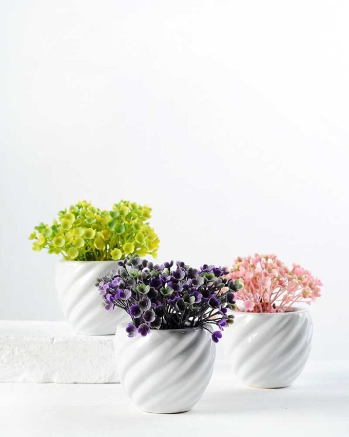 9cm Mini Wild Flower Silk Flower  in Ceramic pot 5 9cm Mini Wild Flower Silk Flower  in Ceramic pot