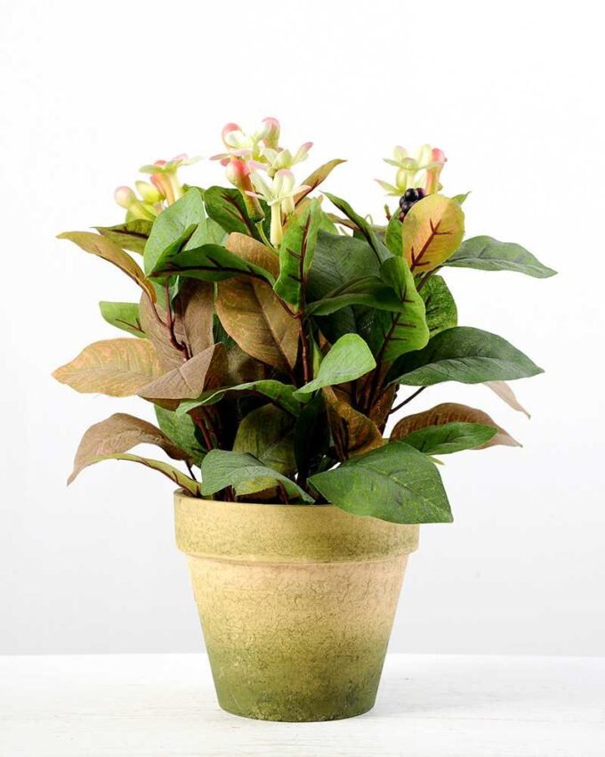 29cm Mini Wild Flower Silk Flower  in Paper Pulp pot