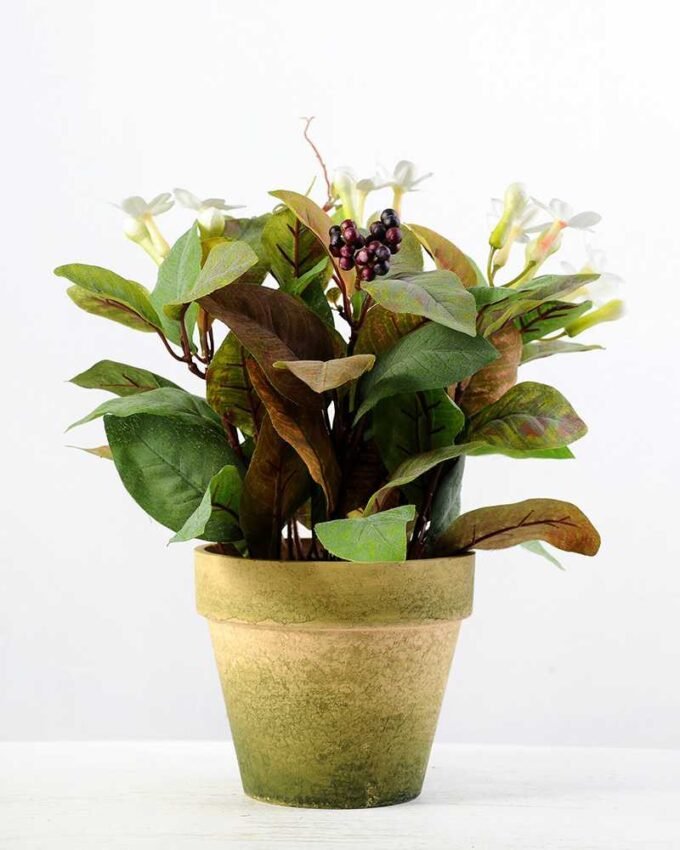 29cm Mini Wild Flower Silk Flower  in Paper Pulp pot