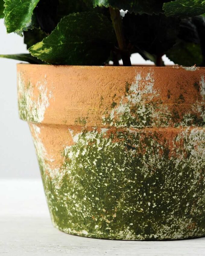 16cm Mint Leaves Artificial Plant  in Paper Pulp pot