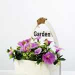 30cm Pharibitis Morning Glory With Wood Planter Silk Flower Arrangement