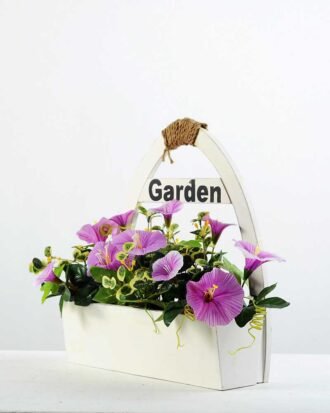 30cm Pharibitis Morning Glory With Wood Planter Silk Flower Arrangement Potted Flowers&Plants YeahFlower is one of Chinese leading OEM manufacturers and exporters , supplying the silk flowers, wholesale artificial trees 30cm Pharibitis Morning Glory With Wood Planter Silk Flower Arrangement