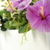 30cm Pharibitis Morning Glory With Wood Planter Silk Flower Arrangement