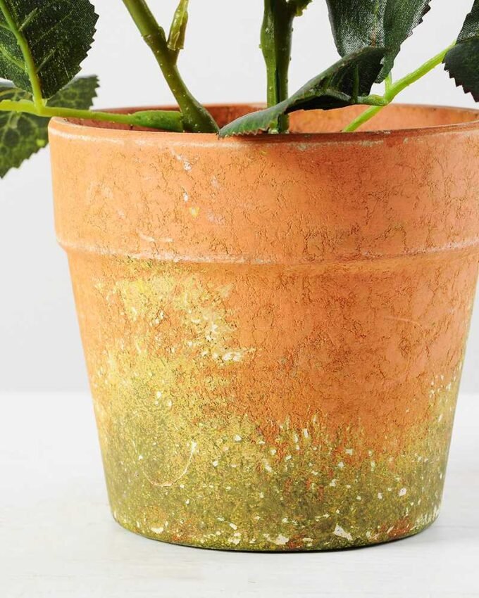 28cm Rose Silk Flower  in Paper Pulp pot