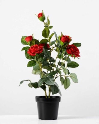 48cm Rose Silk Flower  in Plastic pot, Potted Flowers&Plants YeahFlower is one of Chinese leading OEM manufacturers and exporters , supplying the silk flowers, wholesale artificial trees 48cm Rose Silk Flower  in Plastic pot,