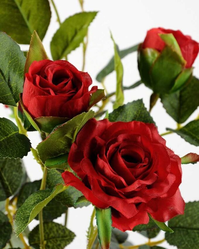 48cm Rose Silk Flower  in Plastic pot, 2 48cm Rose Silk Flower  in Plastic pot,