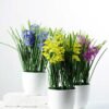 27cm String Linen Silk Flower  in Plastic pot 3 27cm String Linen Silk Flower  in Plastic pot