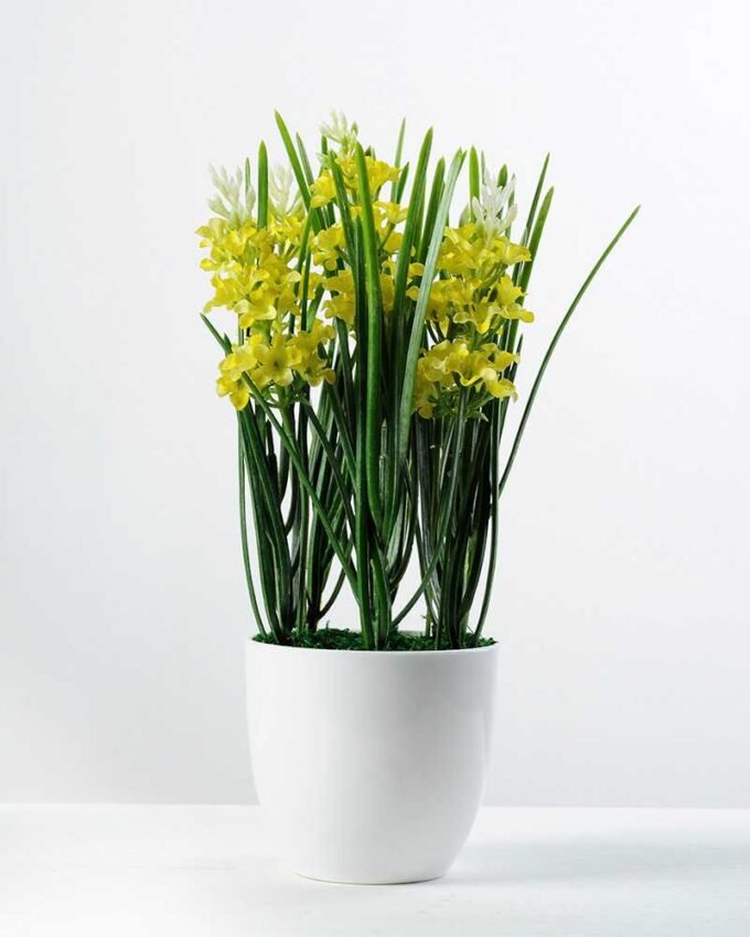 27cm String Linen Silk Flower  in Plastic pot 5 27cm String Linen Silk Flower  in Plastic pot