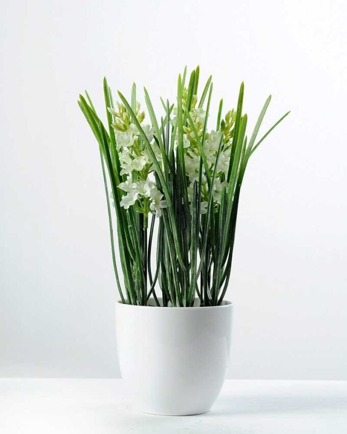 27cm String Linen Silk Flower  in Plastic pot 6 27cm String Linen Silk Flower  in Plastic pot