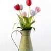 45cm Tulip With Metal Jug Silk Flower Arrangement 1 45cm Tulip With Metal Jug Silk Flower Arrangement