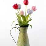 45cm Tulip With Metal Jug Silk Flower Arrangement