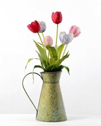 45cm Tulip With Metal Jug Silk Flower Arrangement Potted Flowers&Plants YeahFlower is one of Chinese leading OEM manufacturers and exporters , supplying the silk flowers, wholesale artificial trees 45cm Tulip With Metal Jug Silk Flower Arrangement