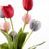 45cm Tulip With Metal Jug Silk Flower Arrangement 3 45cm Tulip With Metal Jug Silk Flower Arrangement