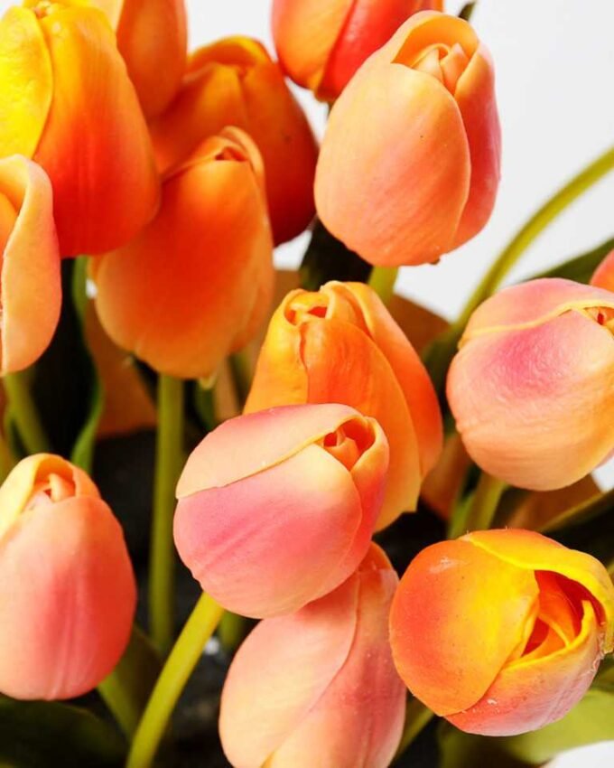 24cm Tulip Silk Flower in Paper wrap pot 3 24cm Tulip Silk Flower in Paper wrap pot