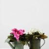 19cm Violet Silk Flower  in Metal Watering Can 3 19cm Violet Silk Flower  in Metal Watering Can