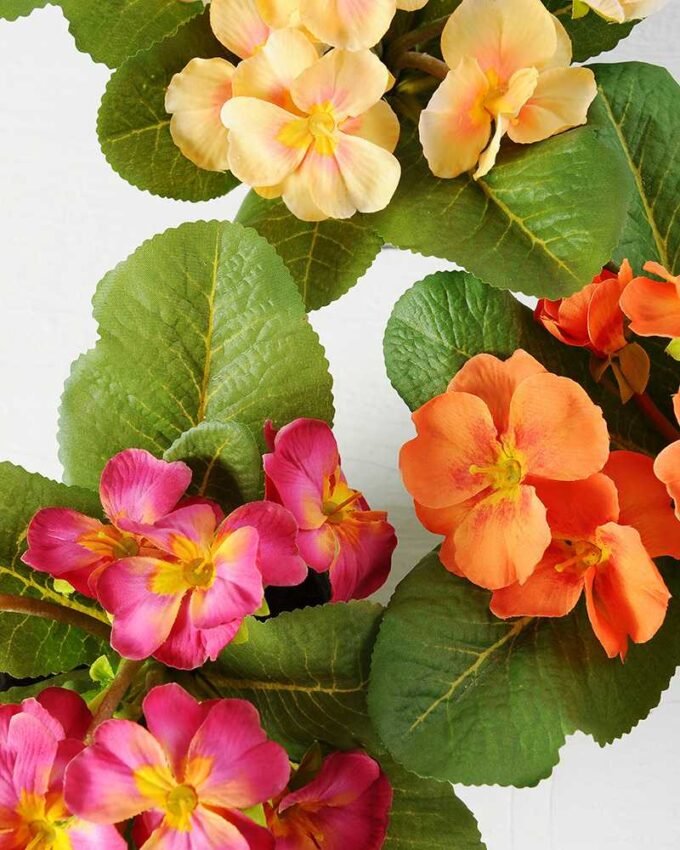 20cm Violet Silk Flower  in Metal Pot