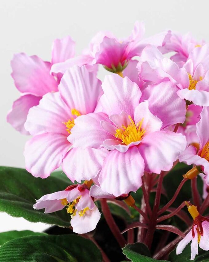 19cm Violet Silk Flower in Metal Pot 2 19cm Violet Silk Flower in Metal Pot