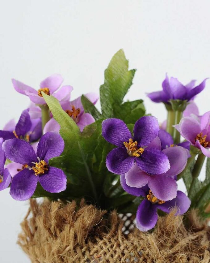 13cm Wild Flower Silk Flower  in Burlap wrap