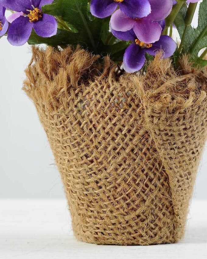13cm Wild Flower Silk Flower  in Burlap wrap