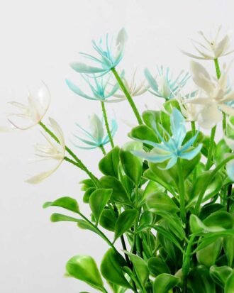 30cm Wild Flower Silk Flower  in Metal Jug